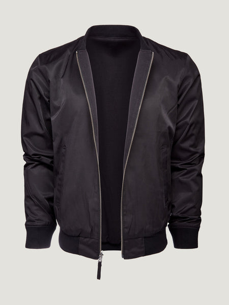 Water Resistant Black Bomber Jacket | Fresh Clean Threads Canada