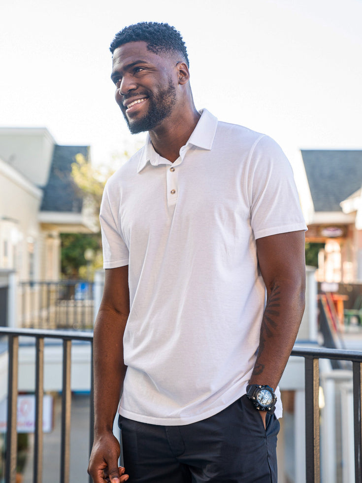 White Torrey Polo | Fresh Clean Threads Canada