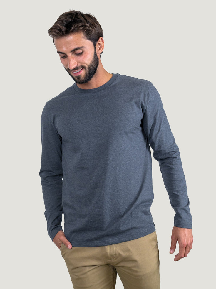 Men's Navy Long Sleeve T-Shirt | Quality and Softness You can Count on