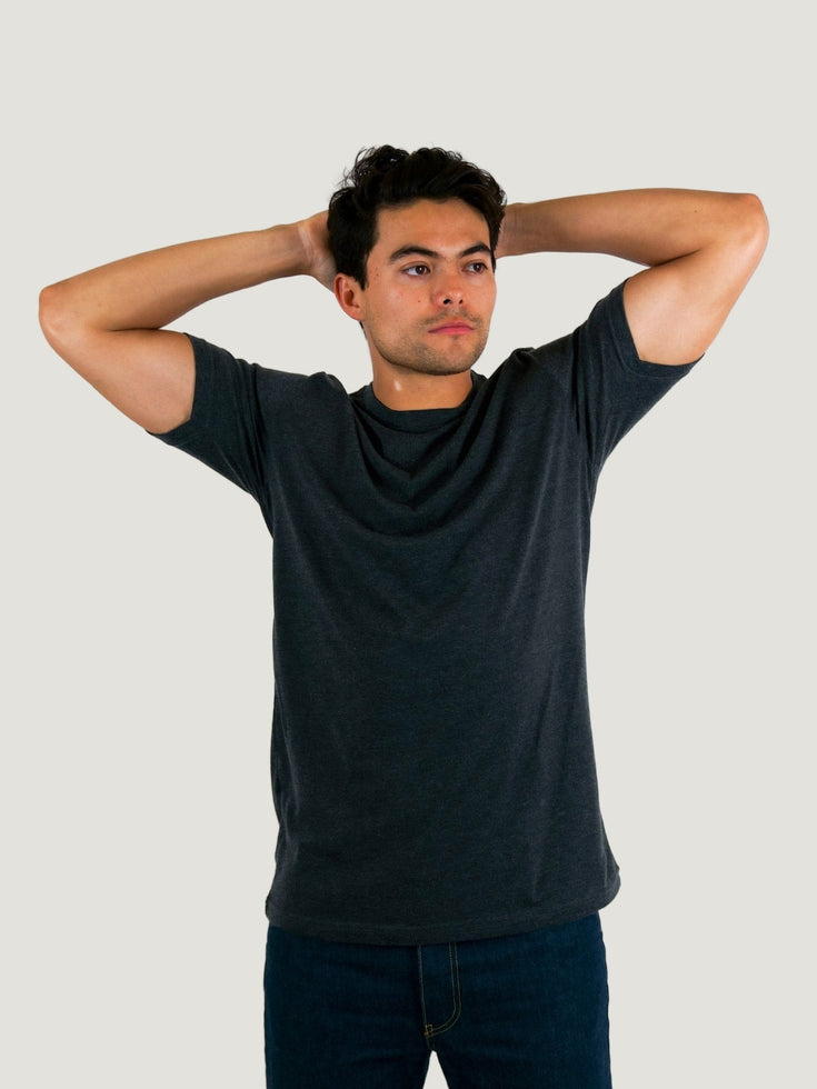 Tall Charcoal Crew Neck with 5cm longer torso| Fresh Clean Threads Canada