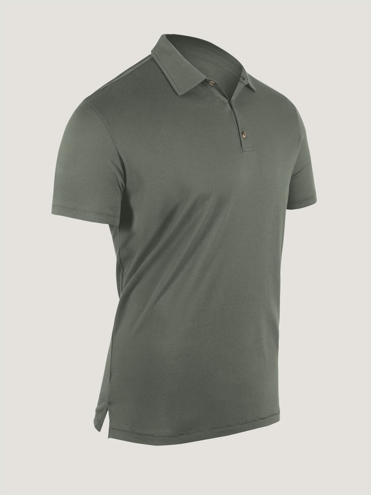 Never twist collar Mercury Green Polo | Fresh Clean Threads Canada