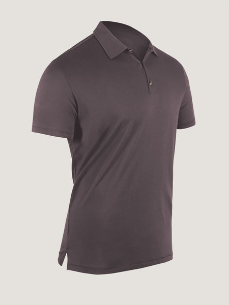 Purple Galaxy Torrey Polo side profile | Fresh Clean Threads Canada