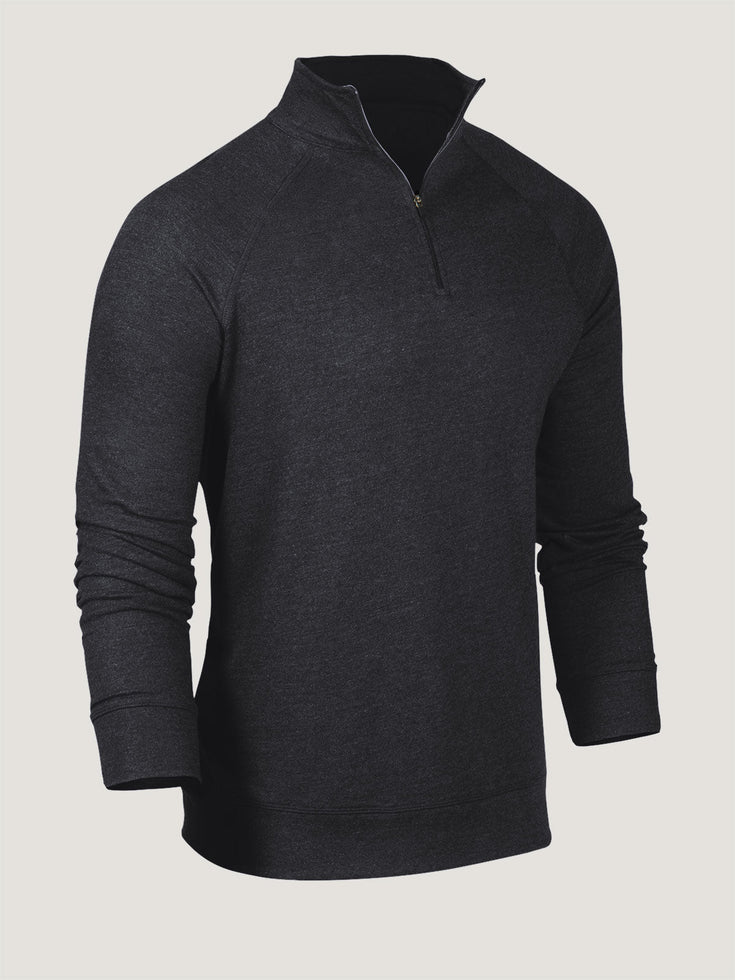 Charcoal Quarter Zip Ghost Image | Fresh Clean Threads Canada