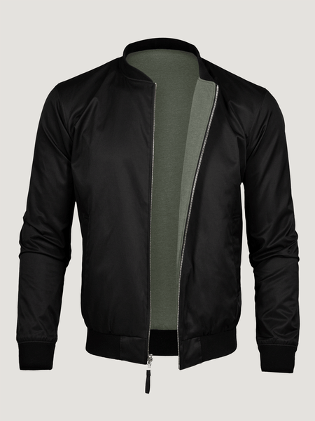 Black/ Green Reversible Bomber Jacket | Fresh Clean Threads Canada