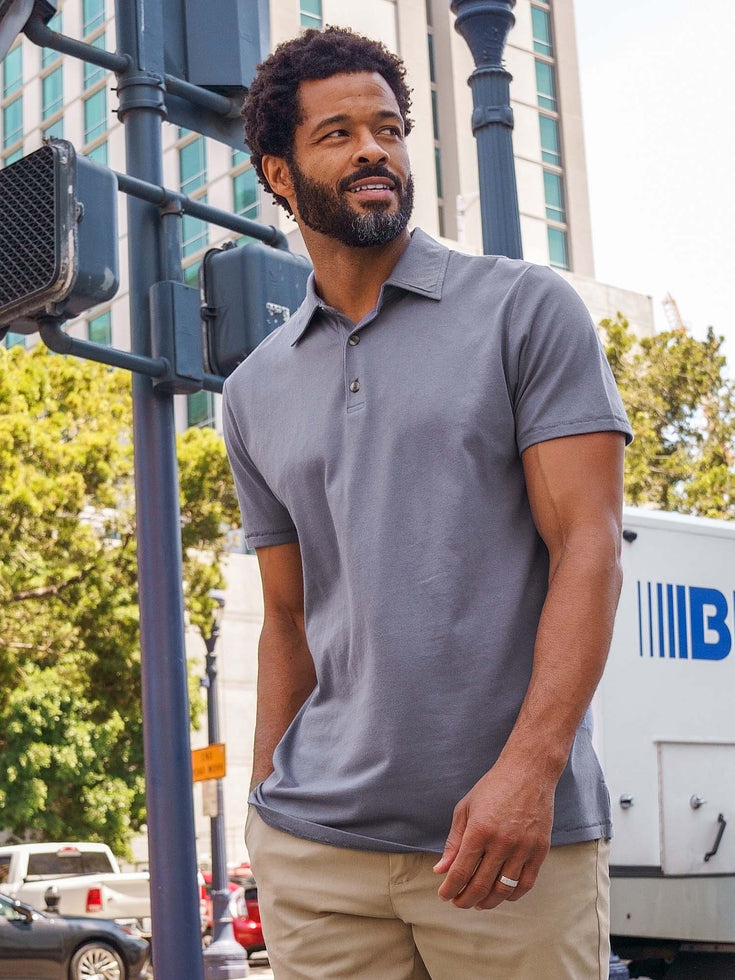 Slate Torrey Polo | Fresh Clean Threads Canada