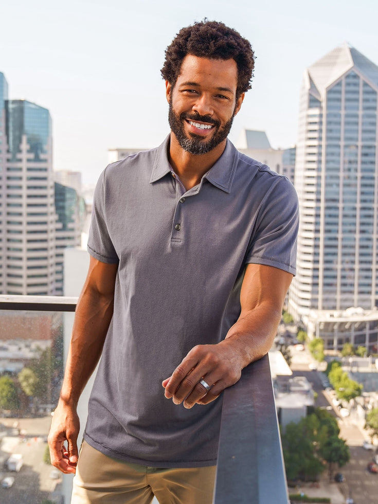 Super Soft Slate Torrey Polo | Fresh Clean Threads Canada