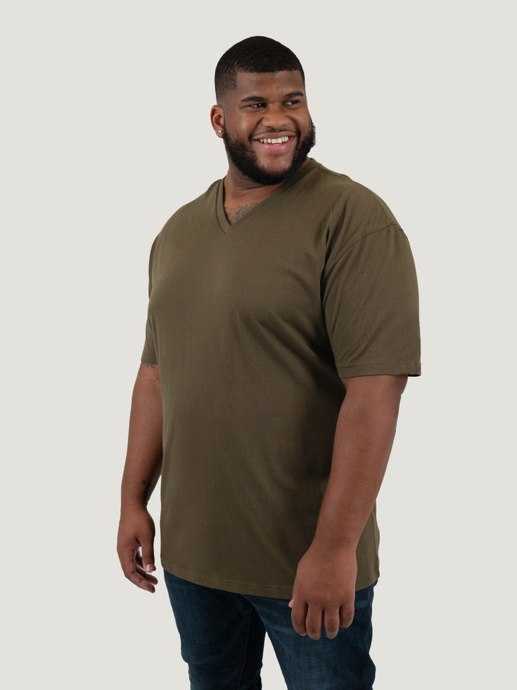 Olive V Neck T Shirt | Fresh Clean Threads Canada