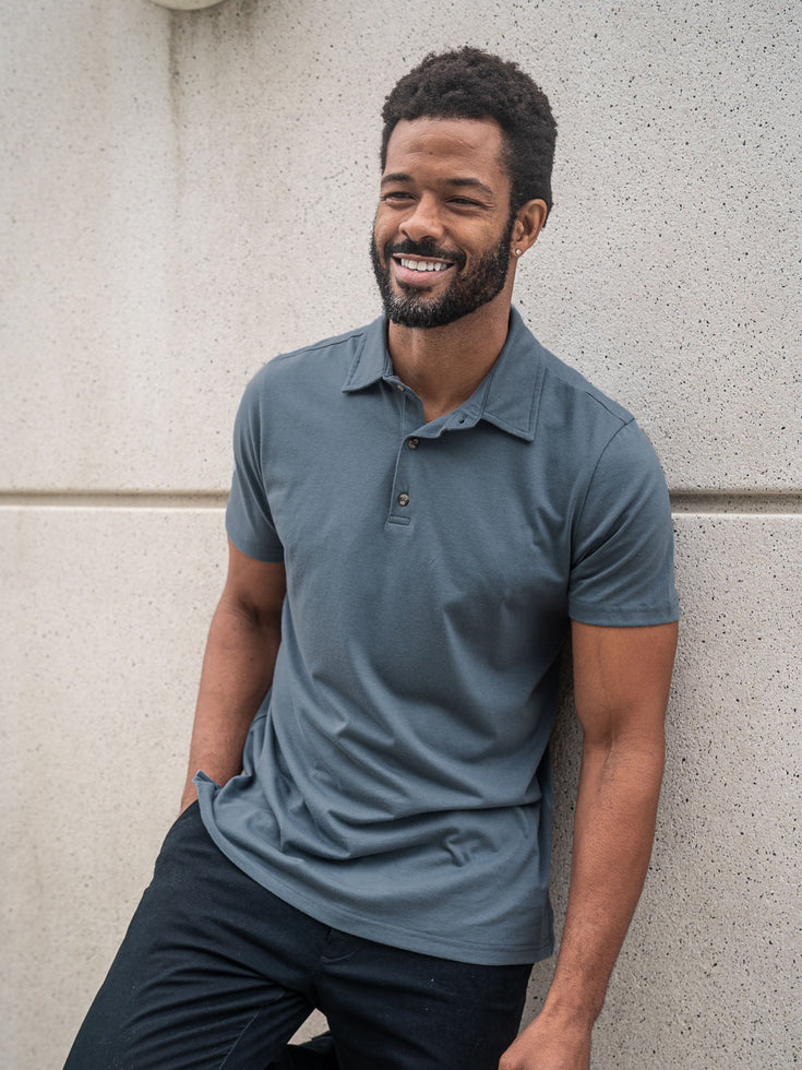 Stratusoft Storm Blue Torrey Polo | Fresh Clean Threads Canada