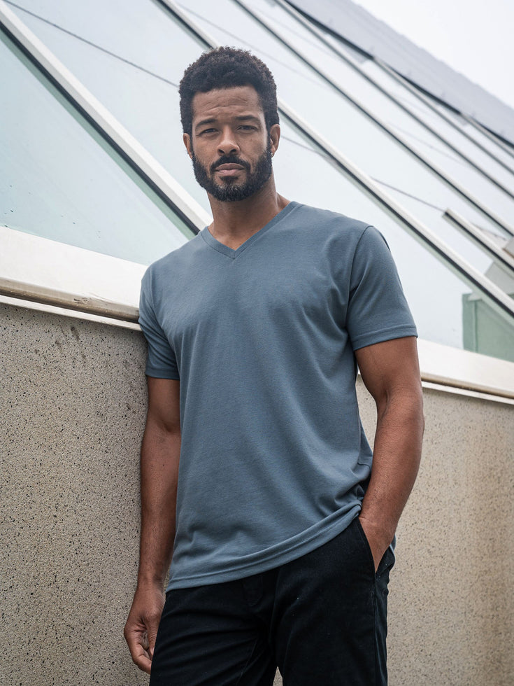 Storm Blue  V Neck | Fresh Clean Threads Canada