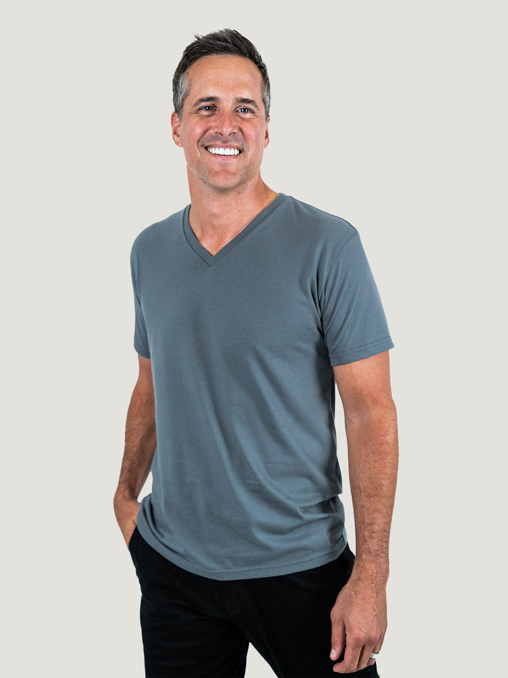 Storm Blue V-Neck | Fresh Clean Threads Canada