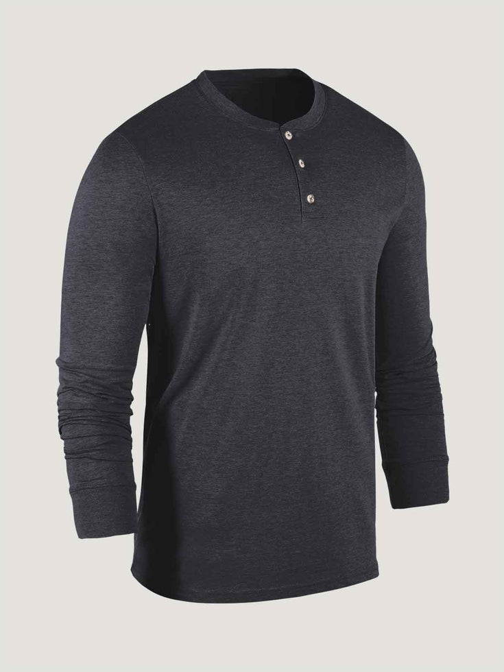 Charcoal Long Sleeve Henley